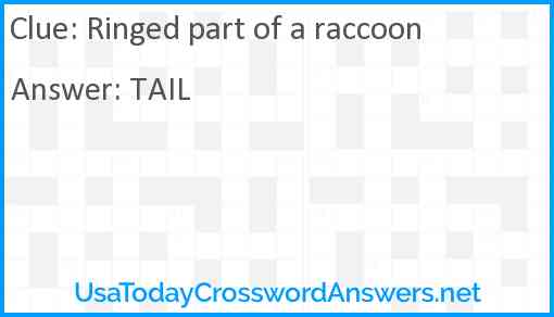 Ringed part of a raccoon Answer