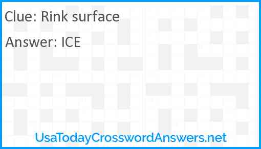 Rink surface Answer