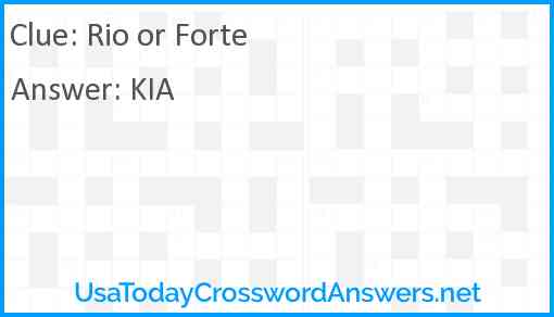 Rio or Forte Answer
