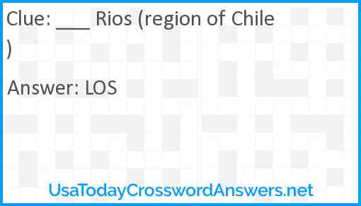 ___ Rios (region of Chile) Answer