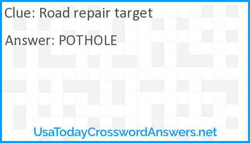 Road repair target Answer