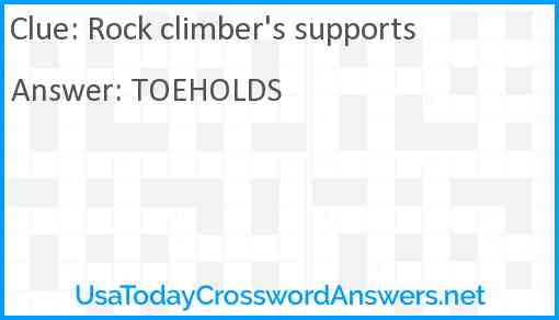 Rock climber's supports Answer