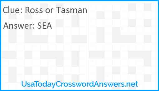Ross or Tasman Answer