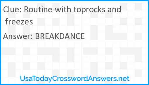 Routine with toprocks and freezes Answer