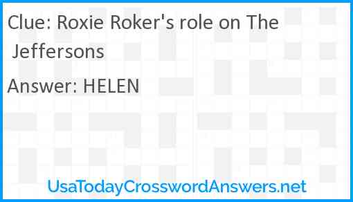 Roxie Roker's role on The Jeffersons Answer