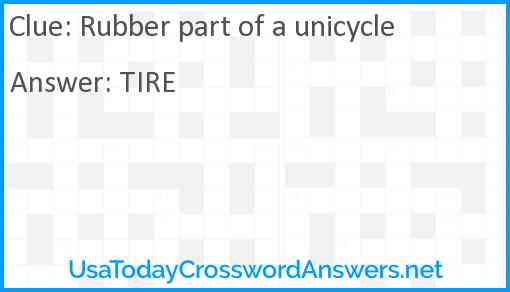 Rubber part of a unicycle Answer