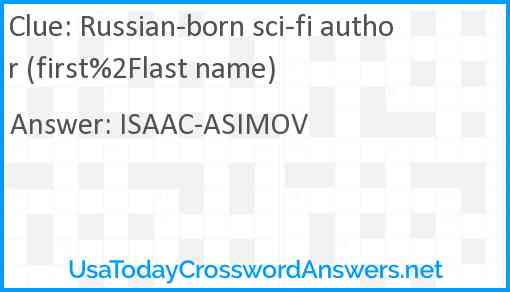 Russian-born sci-fi author (first%2Flast name) Answer