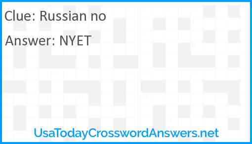 Russian 'no' Answer