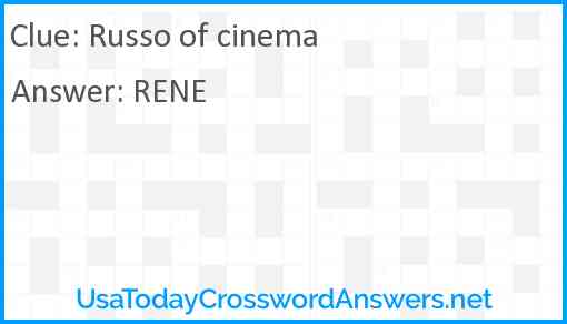 Russo of cinema Answer