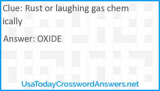 Rust or laughing gas chemically Answer