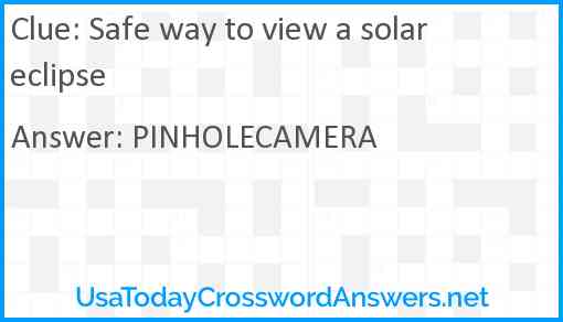 Safe way to view a solar eclipse Answer