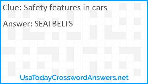 Safety features in cars Answer