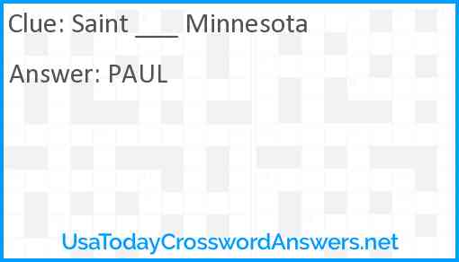 Saint ___ Minnesota Answer