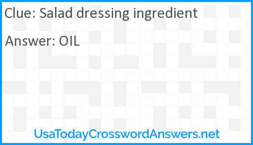 Salad dressing ingredient Answer