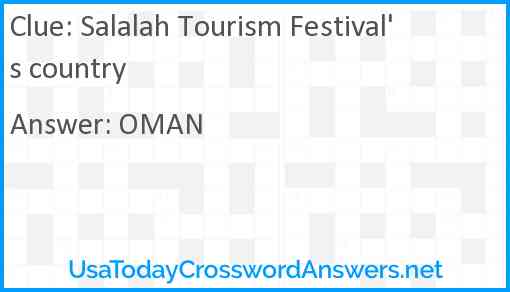 Salalah Tourism Festival's country Answer