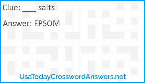___ salts Answer