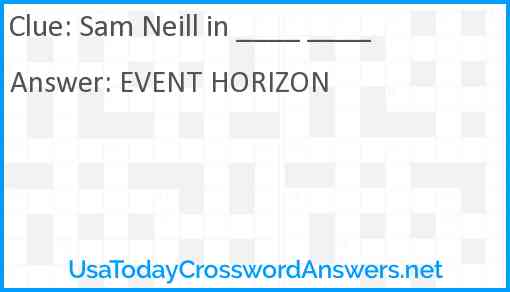 Sam Neill in ____ ____ Answer