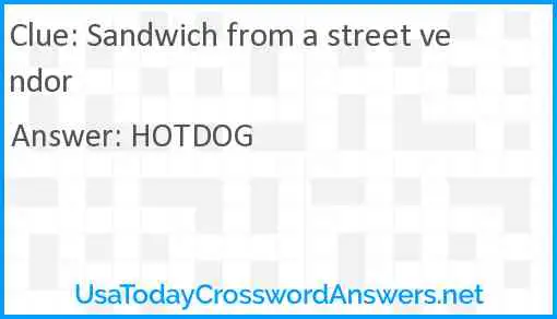 Sandwich from a street vendor Answer