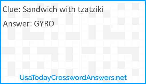 Sandwich with tzatziki Answer