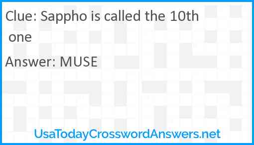 Sappho is called the 10th one Answer