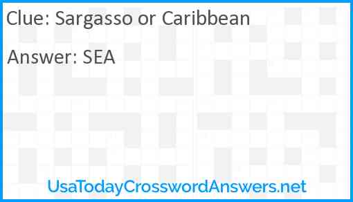 Sargasso or Caribbean Answer