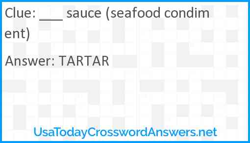 ___ sauce (seafood condiment) Answer