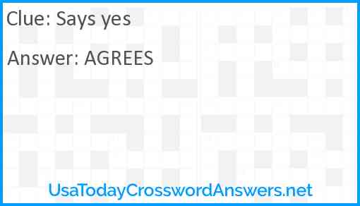 Says yes Answer
