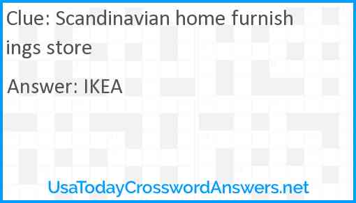 Scandinavian home furnishings store Answer
