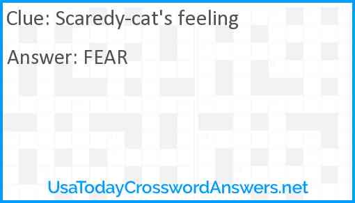 Scaredy-cat's feeling Answer