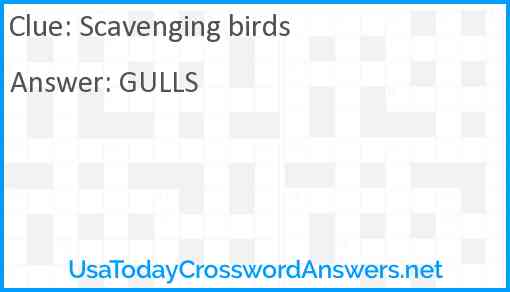 Scavenging birds Answer