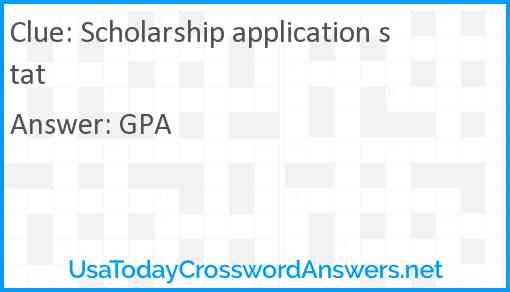 Scholarship application stat Answer
