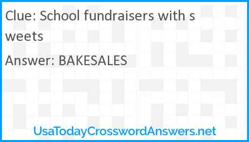 School fundraisers with sweets Answer