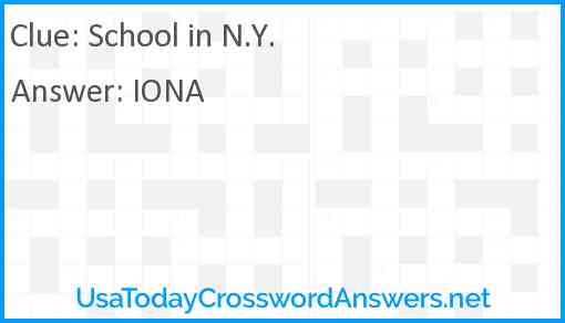 School in N.Y. Answer