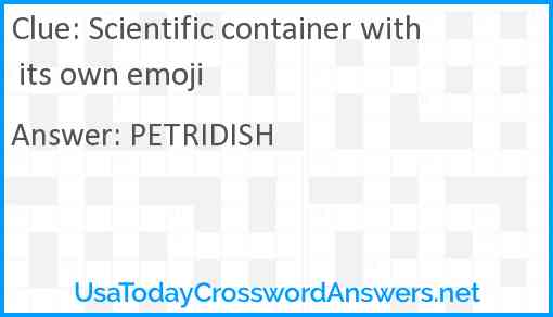 Scientific container with its own emoji Answer