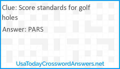 Score standards for golf holes Answer
