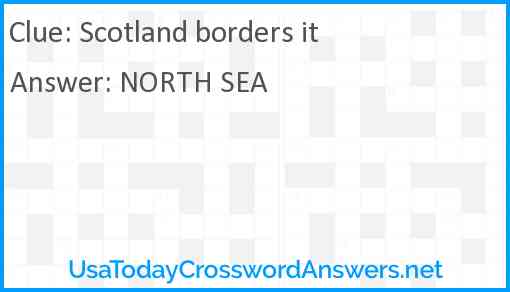 Scotland borders it Answer