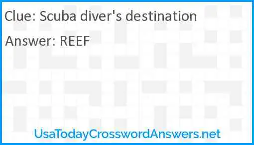 Scuba diver's destination Answer