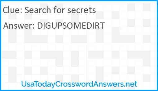 Search for secrets Answer