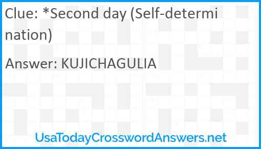 *Second day (Self-determination) Answer
