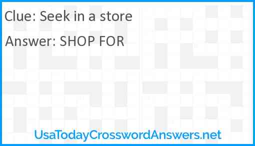 Seek in a store Answer