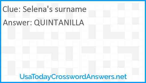Selena's surname Answer