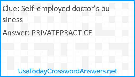 Self-employed doctor's business Answer