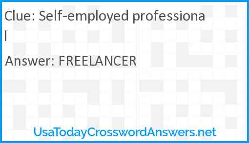 Self-employed professional Answer