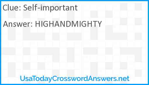 Self-important Answer