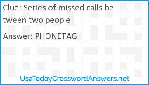 Series of missed calls between two people Answer