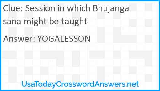 Session in which Bhujangasana might be taught Answer