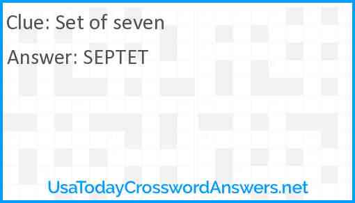 Set of seven Answer