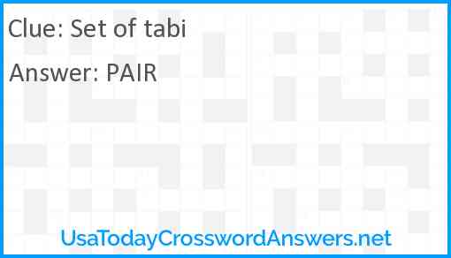 Set of tabi Answer