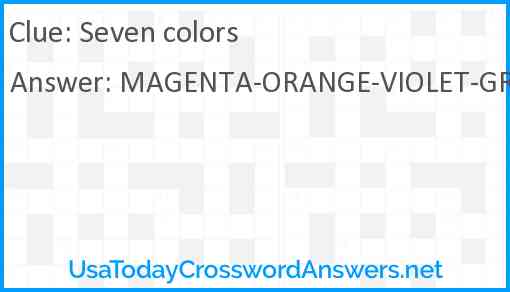 Seven colors Answer