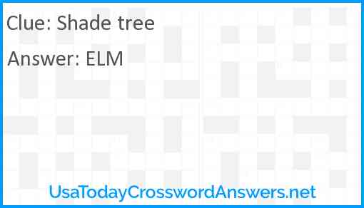Shade tree Answer